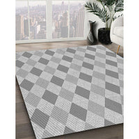 Patterned Platinum Silver Gray Rug, pat247gry