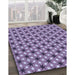 Patterned Purple Mimosa Purple Rug in Family Room, pat2470blu