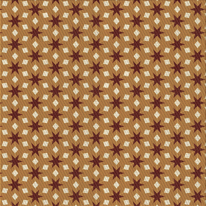 Round Patterned Orange Rug, pat2470brn