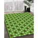Patterned Green Rug in Family Room, pat2470grn