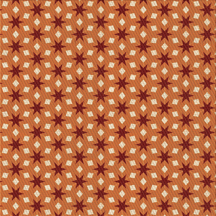 Round Patterned Scarlet Red Rug, pat2470org