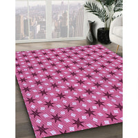 Patterned Raspberry Red Rug, pat2470pur