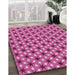 Patterned Raspberry Red Rug in Family Room, pat2470pur