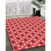 Patterned Red Rug in Family Room, pat2470rd