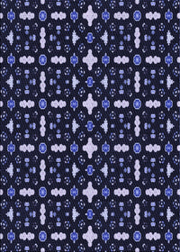Machine Washable Transitional Night Blue Rug, wshpat2471blu