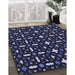 Patterned Night Blue Rug in Family Room, pat2471blu