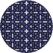 Square Patterned Night Blue Rug, pat2471blu