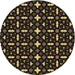 Square Patterned Black Rug, pat2471brn