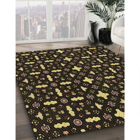 Patterned Black Rug, pat2471brn