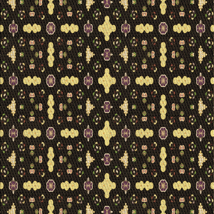 Patterned Black Rug, pat2471brn