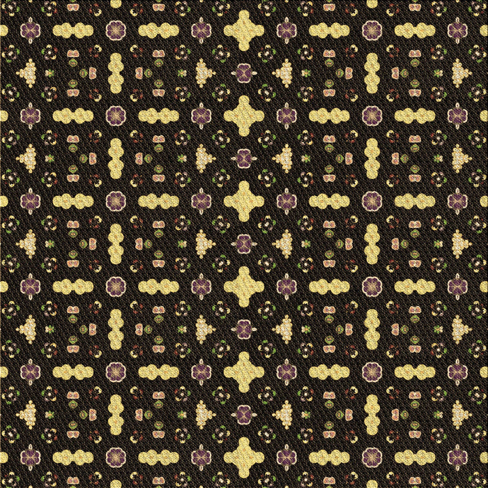 Round Patterned Black Rug, pat2471brn