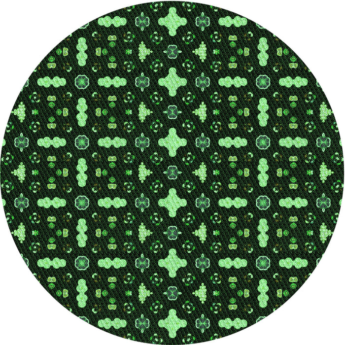 Square Patterned Black Rug, pat2471grn