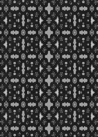 Machine Washable Transitional Black Rug, wshpat2471gry