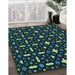 Machine Washable Transitional Black Rug in a Family Room, wshpat2471lblu