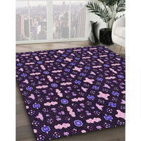 Patterned Deep Purple Rug, pat2471pur