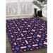 Patterned Deep Purple Rug in Family Room, pat2471pur