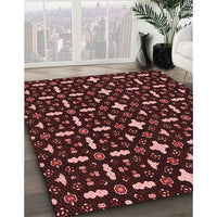 Patterned Chocolate Brown Rug, pat2471rd