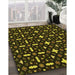 Machine Washable Transitional Dark Yellow Green Rug in a Family Room, wshpat2471yw