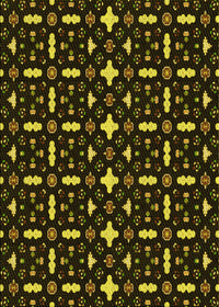 Machine Washable Transitional Dark Yellow Green Rug, wshpat2471yw