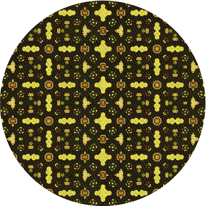 Square Machine Washable Transitional Dark Yellow Green Rug in a Living Room, wshpat2471yw