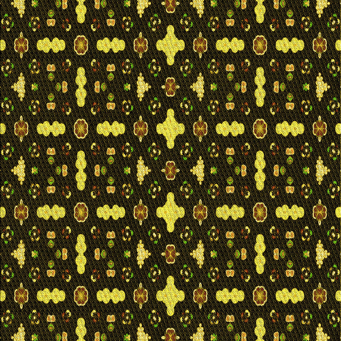 Patterned Dark Yellow Green Rug, pat2471yw