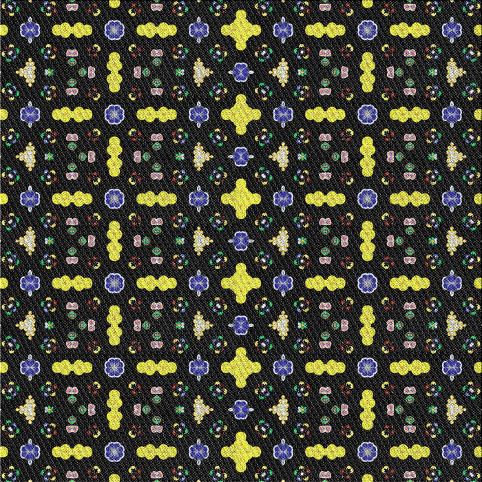 Square Patterned Black Novelty Rug, pat2471