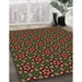 Machine Washable Transitional Dark Scarlet Red Rug in a Family Room, wshpat2472brn