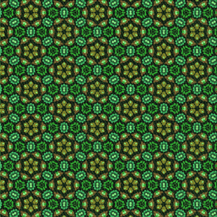 Round Patterned Dark Lime Green Rug, pat2472grn