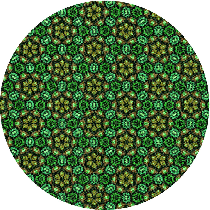 Square Patterned Dark Lime Green Rug, pat2472grn
