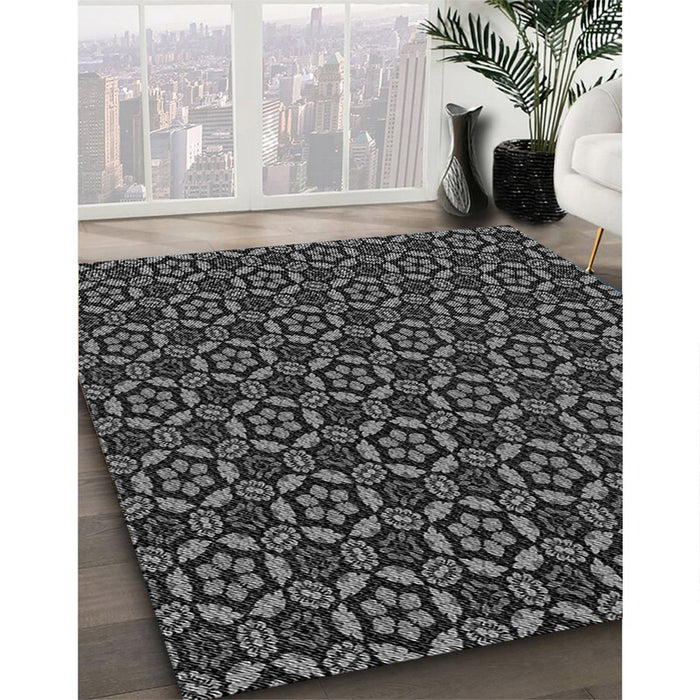 Patterned Gray Rug in Family Room, pat2472gry