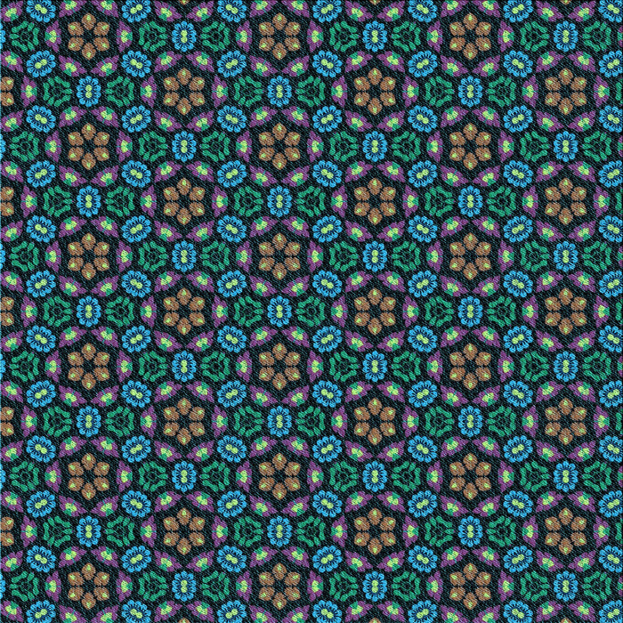 Round Patterned Deep-Sea Green Rug, pat2472lblu