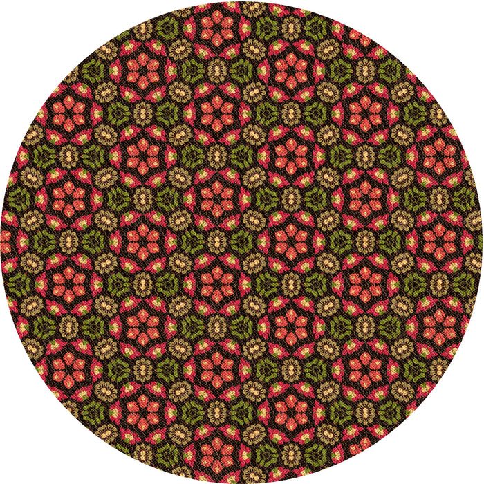 Square Patterned Deep Red Rug, pat2472org