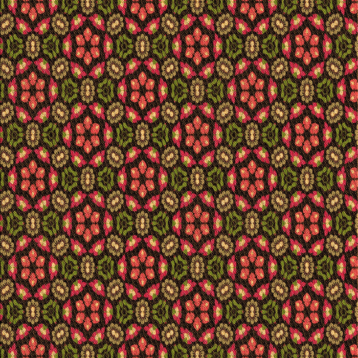 Patterned Deep Red Rug, pat2472org