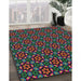 Machine Washable Transitional Forest Green Rug in a Family Room, wshpat2472