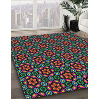 Patterned Forest Green Novelty Rug, pat2472