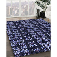 Patterned Periwinkle Purple Rug, pat2473blu