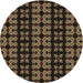 Square Patterned Midnight Gray Rug, pat2473brn