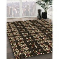 Patterned Midnight Gray Rug, pat2473brn