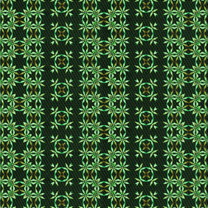 Round Patterned Black Rug, pat2473grn