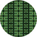 Square Patterned Black Rug, pat2473grn