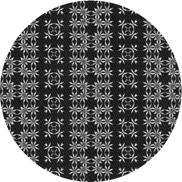 Square Patterned Black Rug, pat2473gry