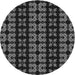 Square Patterned Black Rug, pat2473gry