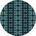 Square Machine Washable Transitional Deep-Sea Green Rug in a Living Room, wshpat2473lblu