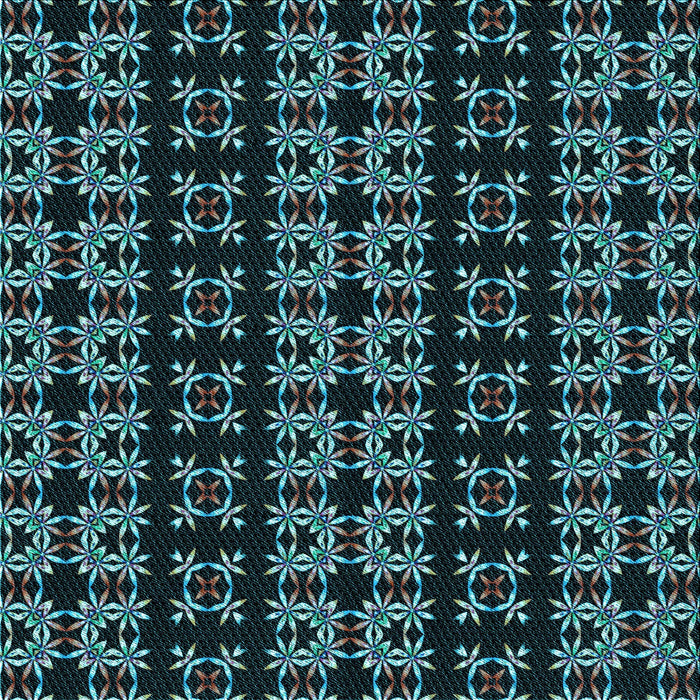 Round Patterned Deep-Sea Green Rug, pat2473lblu