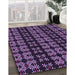 Patterned Deep Purple Rug in Family Room, pat2473pur