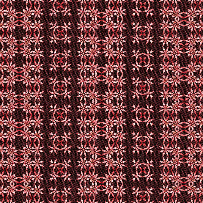 Round Patterned Red Rug, pat2473rd