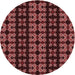 Square Patterned Red Rug, pat2473rd