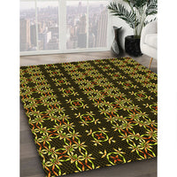 Patterned Black Brown Rug, pat2473yw