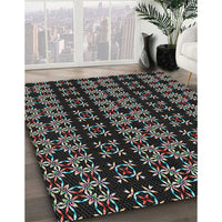 Patterned Black Novelty Rug, pat2473