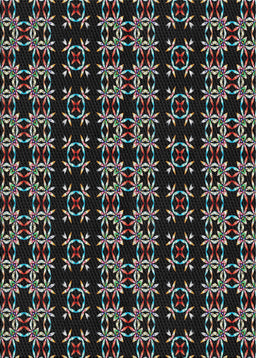 Patterned Black Novelty Rug, pat2473
